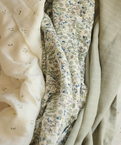 Organic Baby Muslins, Set of 3 - Riverbank