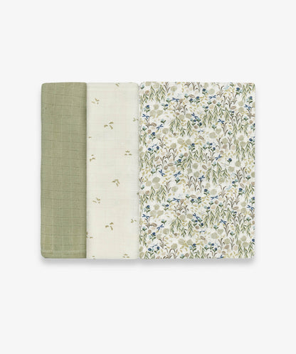 Organic Baby Muslins, Set of 3 - Riverbank