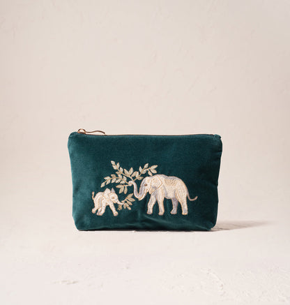 Elephant Mini Pouch Emerald - Velvet