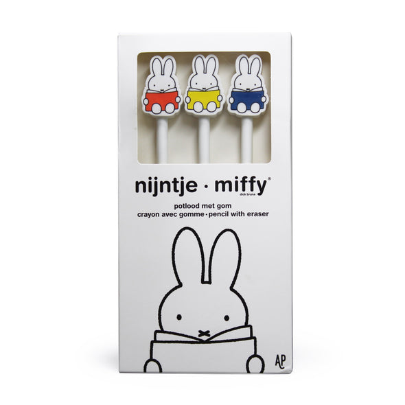 Miffy with Book - Set of 3 Pencils with Erasers