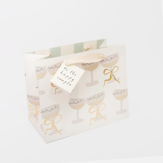 Champagne Glasses Wedding Gift Bag - Landscape