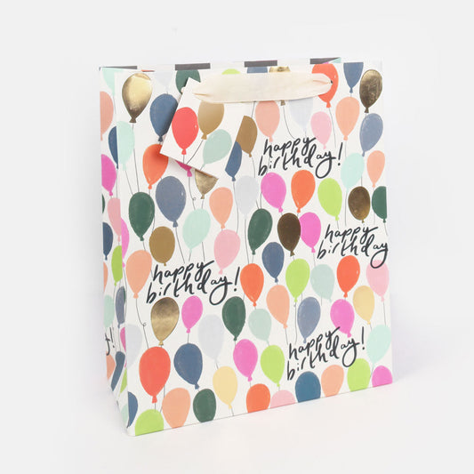Happy Birthday Multi Balloons Gift Bag - Large