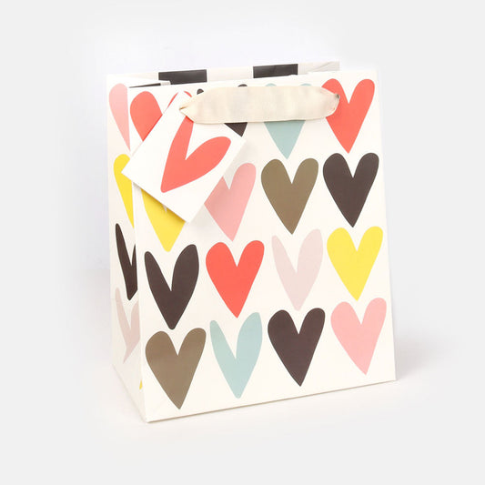 Jumbled Hearts Gift Bag - Medium