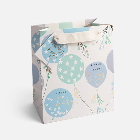 Baby Boy Balloons Gift Bag - Medium