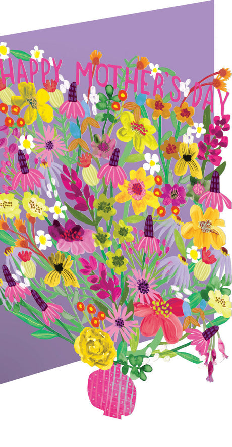 Vase of Blooms Lsr Lasercut Card single