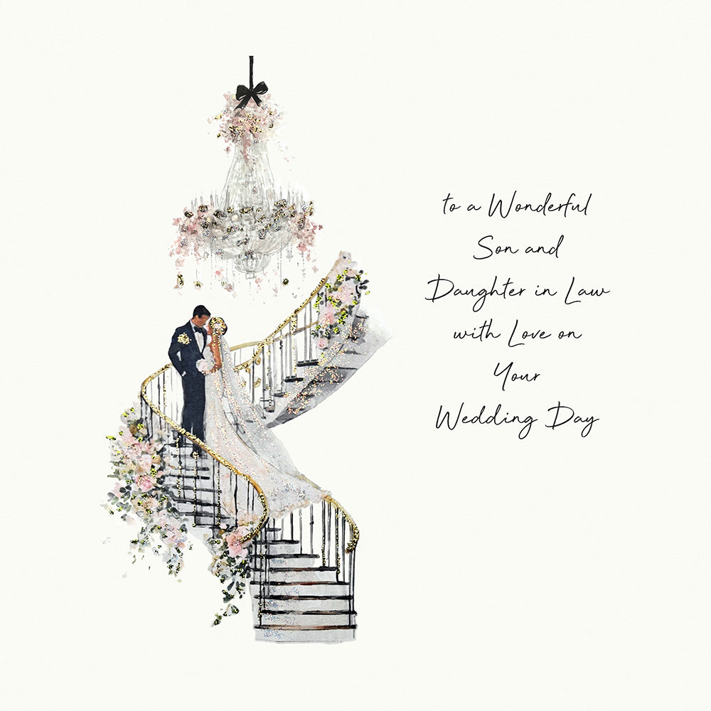 Gatsby's Wedding To A Wonderful Son And Daughter-In-Law, With Love On Your Wedding Day Staircase - Large