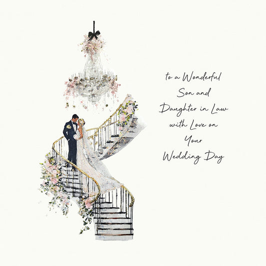 Gatsby's Wedding To A Wonderful Son And Daughter-In-Law, With Love On Your Wedding Day Staircase - Large