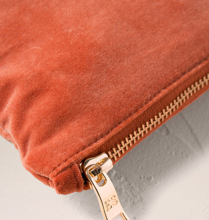 Golden Elephants Mini Pouch - Rust Velvet