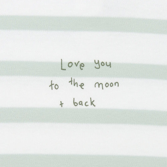 Powder Blue & White "Love You To The Moon and Back" Breton Striped All-in-One 0-1 month