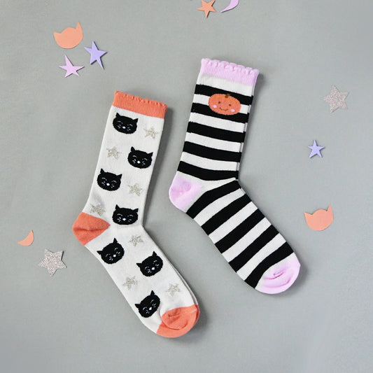 Spooky Halloween 2 Pack Socks UK size 12-3