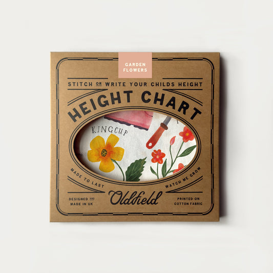 Garden Flowers Children's Fabric Height Chart