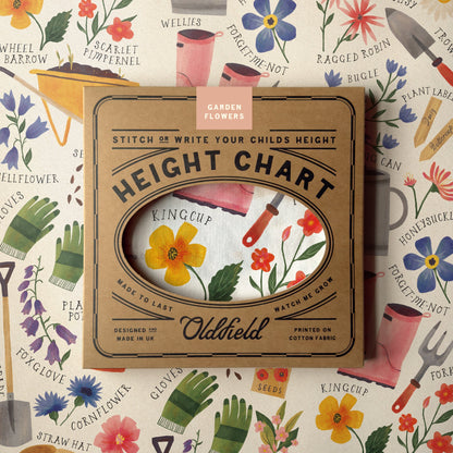 Garden Flowers Children's Fabric Height Chart