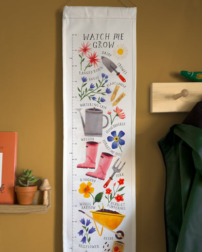 Garden Flowers Children's Fabric Height Chart