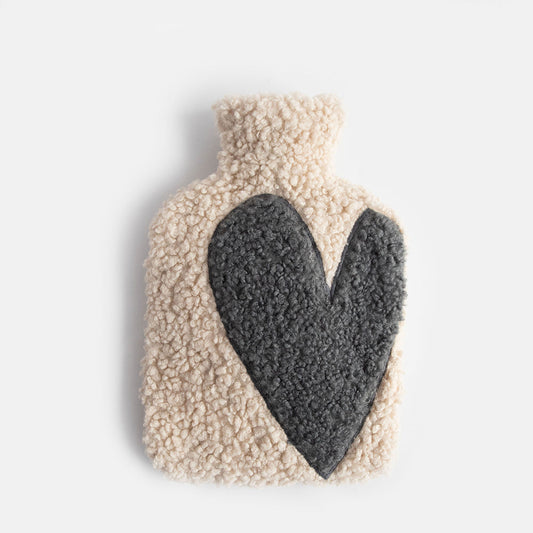 Charcoal Heart Borg Hot Water Bottle