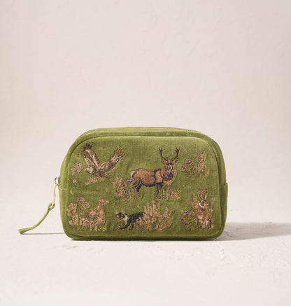 Highland Romance Makeup Bag - Pistachio Velvet