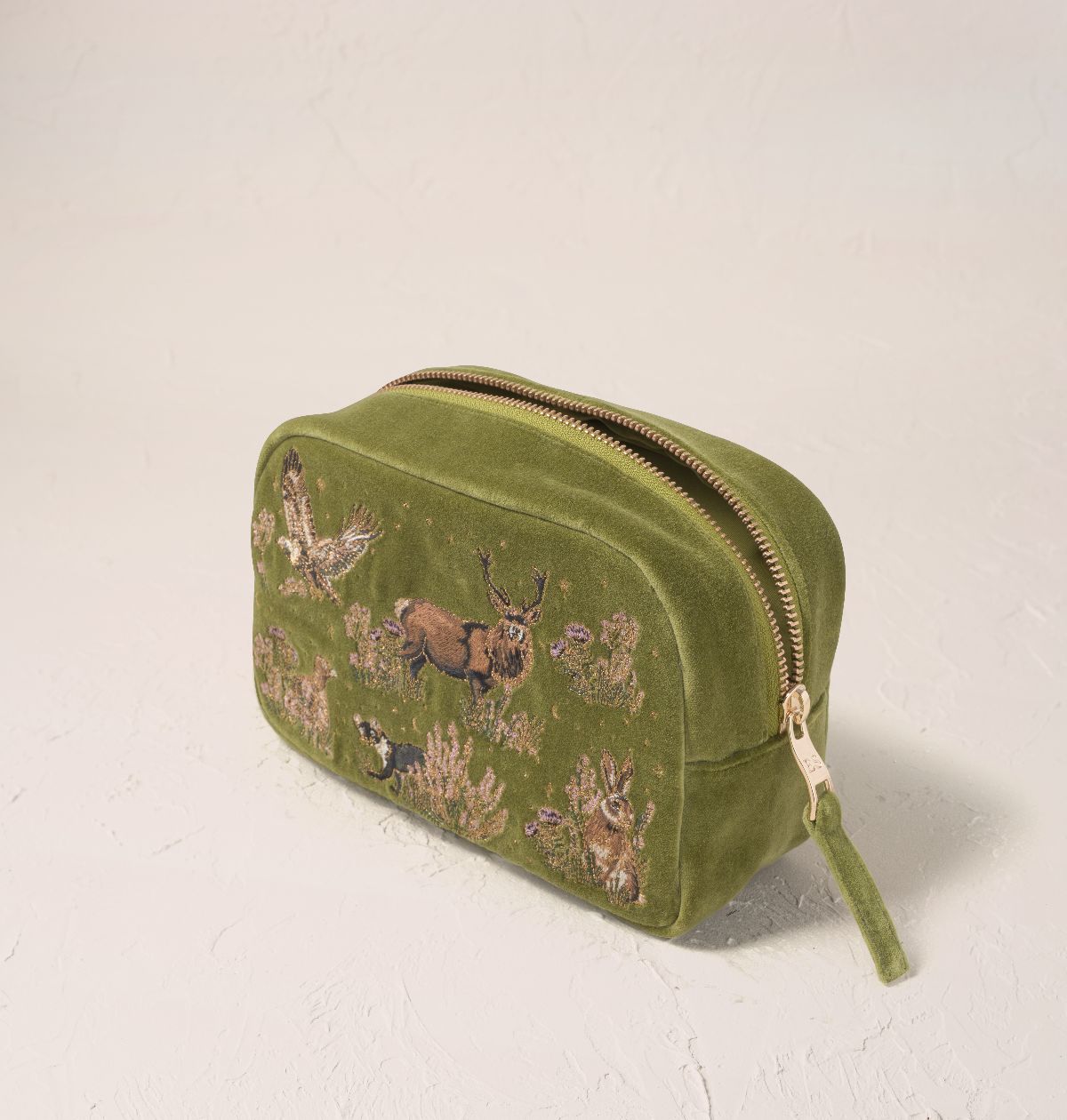 Highland Romance Makeup Bag - Pistachio Velvet