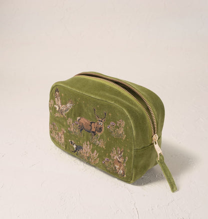 Highland Romance Makeup Bag - Pistachio Velvet