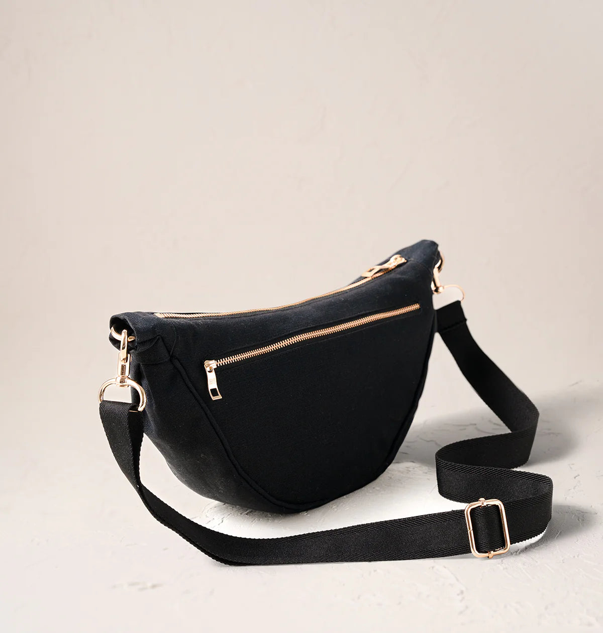 Honey Bee Canvas Crossbody Sling Bag - Charcoal