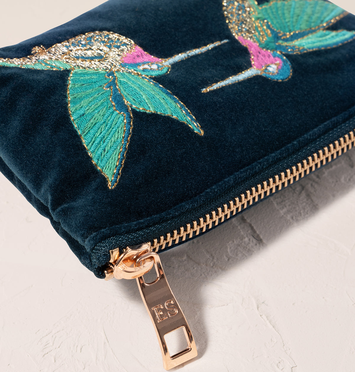 Hummingbird Ink Blue - Velvet Coin Purse