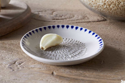 Indigo Drop Garlic Grater - Cream & Indigo
