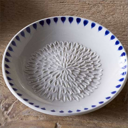 Indigo Drop Garlic Grater - Cream & Indigo