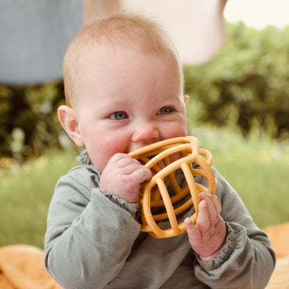 Tumbleweed Silicone Play Balls/Teethers - Mustard