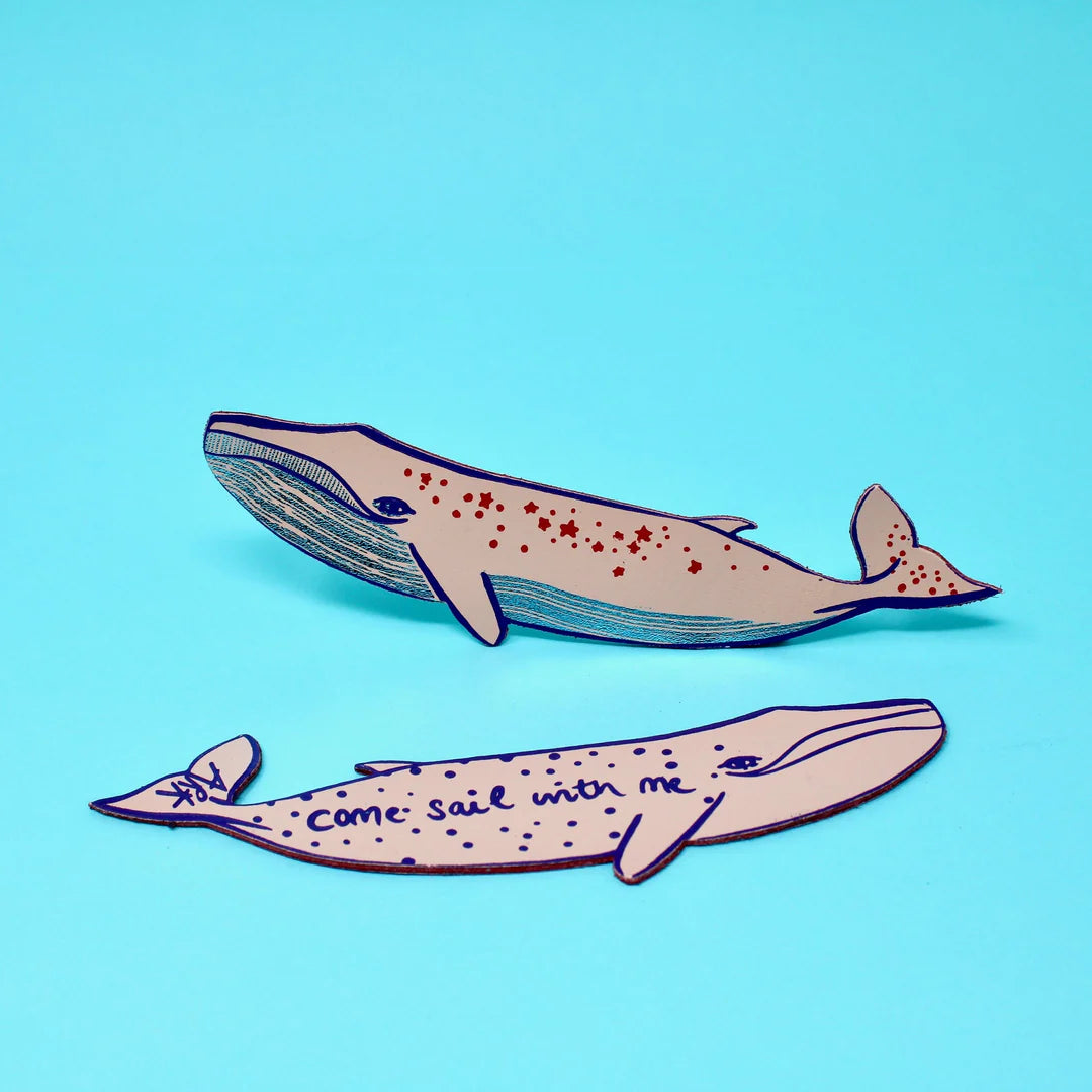 Whale Bookmark Pale Pink