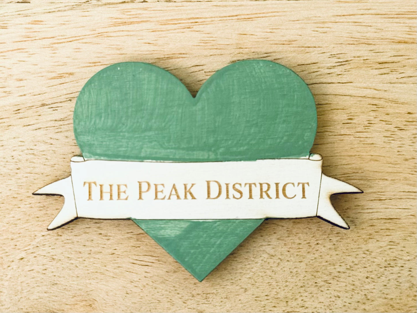 Love Heart Peak District  Magnet - Green