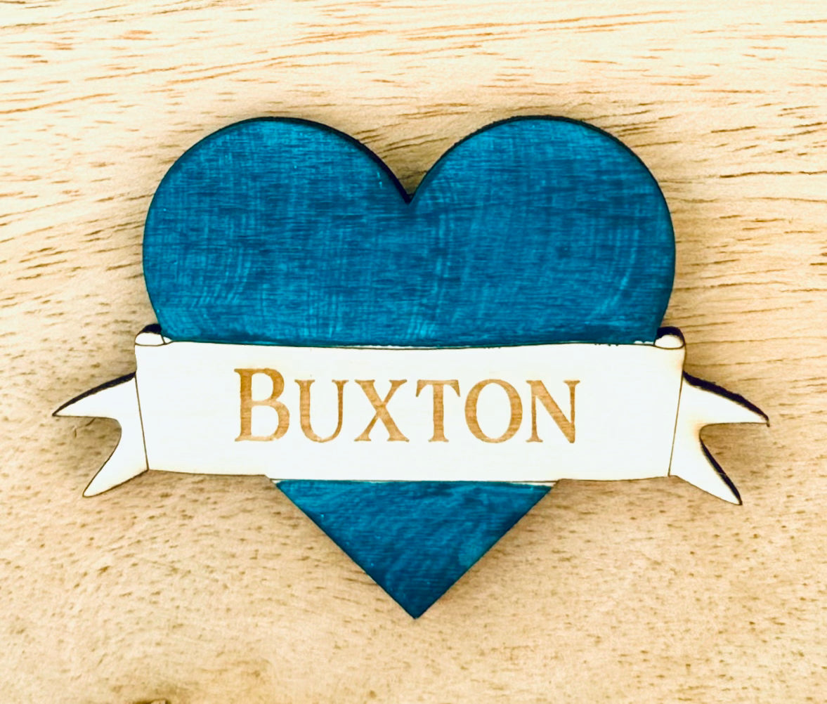Love Heart Buxton Magnet - Blue
