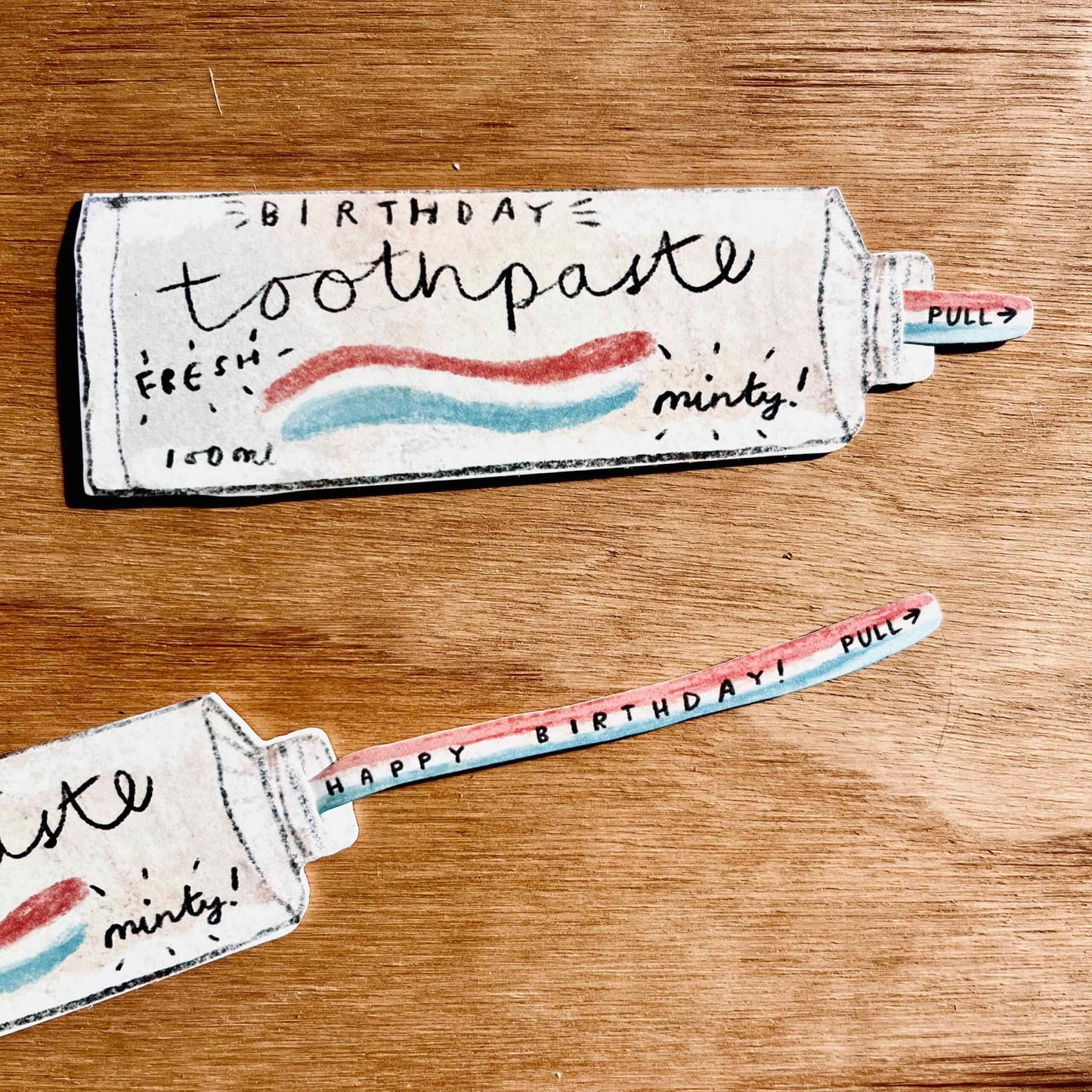 BIRTHDAY TOOTHPASTE PULL-OUT CARD