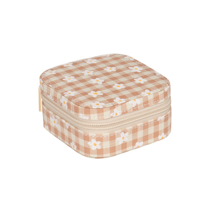 Daisy Gingham Square Jewellery Box