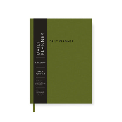 Olive Green Fabric Daily Planner A5
