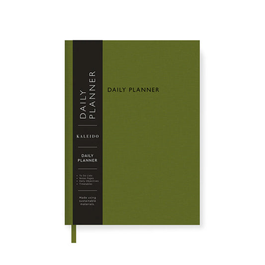 Olive Green Fabric Daily Planner A5
