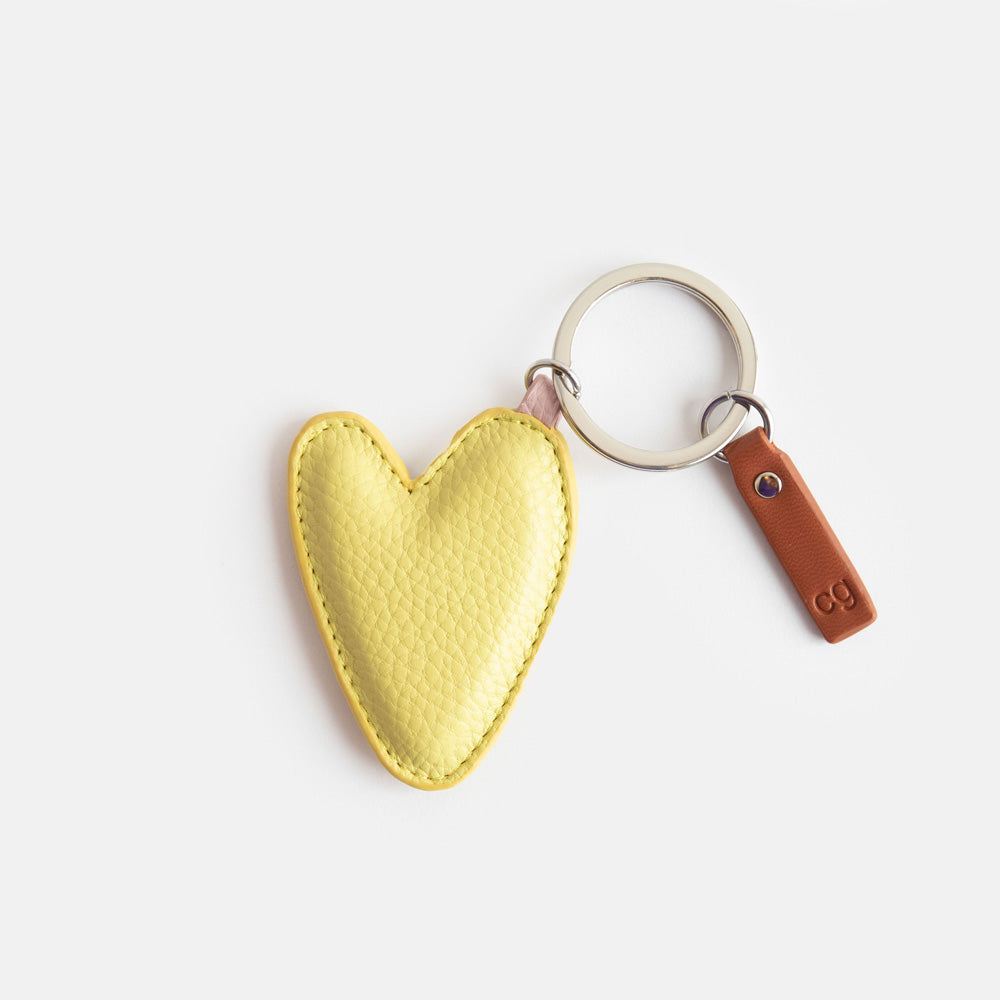 Pear Yellow Heart Keyring