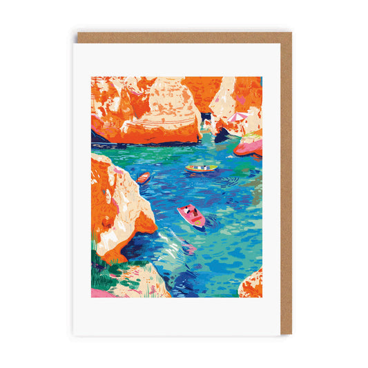 Orange Cliffs Greeting Card