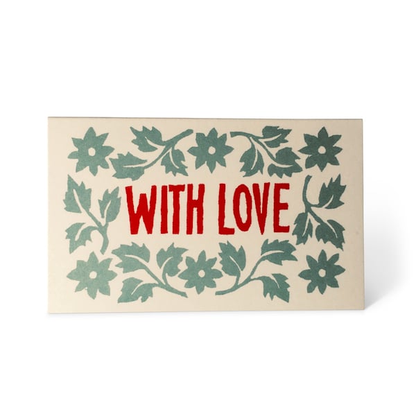 Singular With Love Gift Cards- Leaves & Stars Pale Turquoise and Coral
