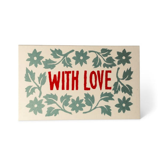 Singular With Love Gift Cards- Leaves & Stars Pale Turquoise and Coral