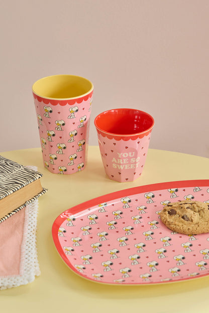 Medium Melamine Cup - Pink Snoopy Print