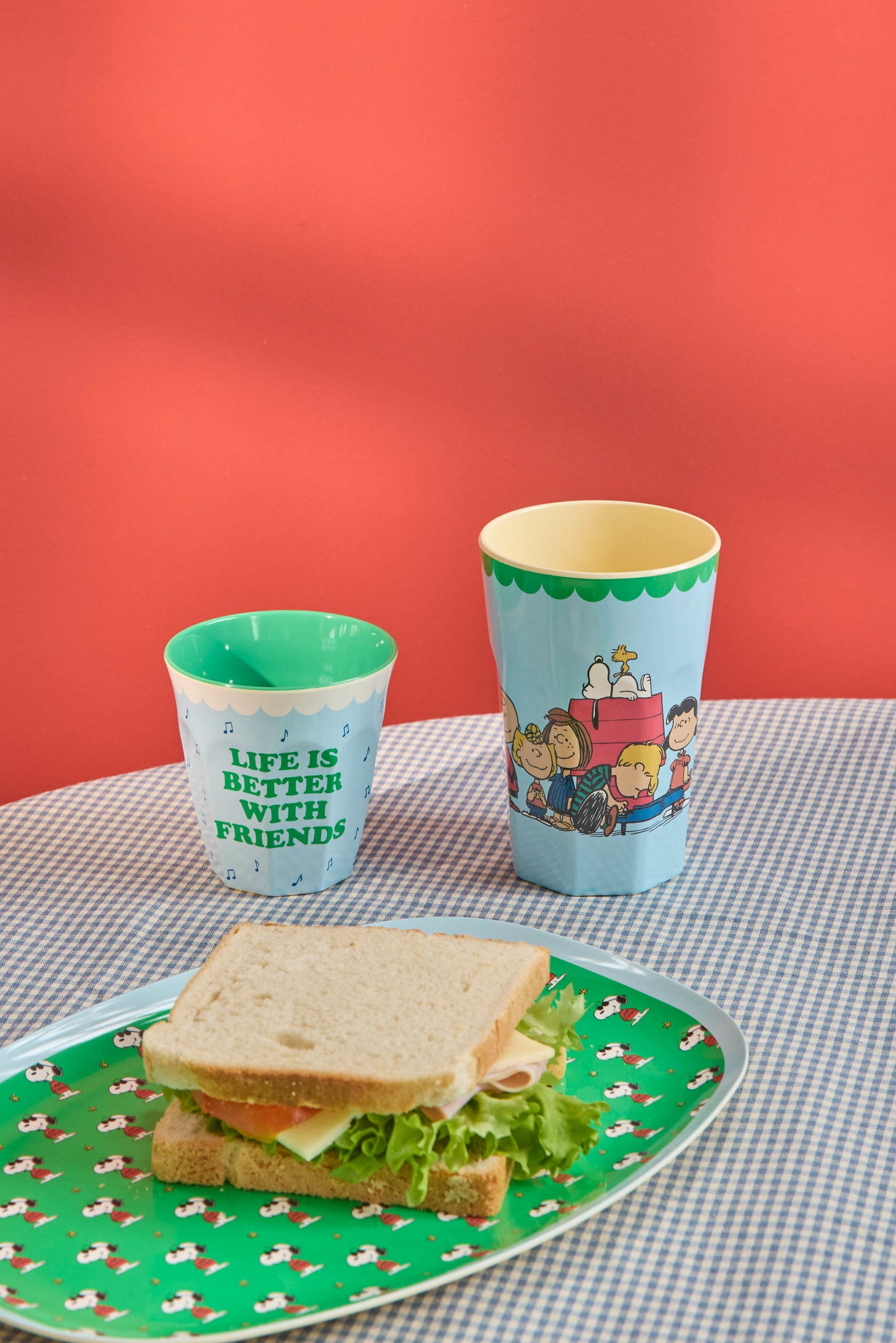 Tall Melamine Cup - Soft Blue Snoopy Print