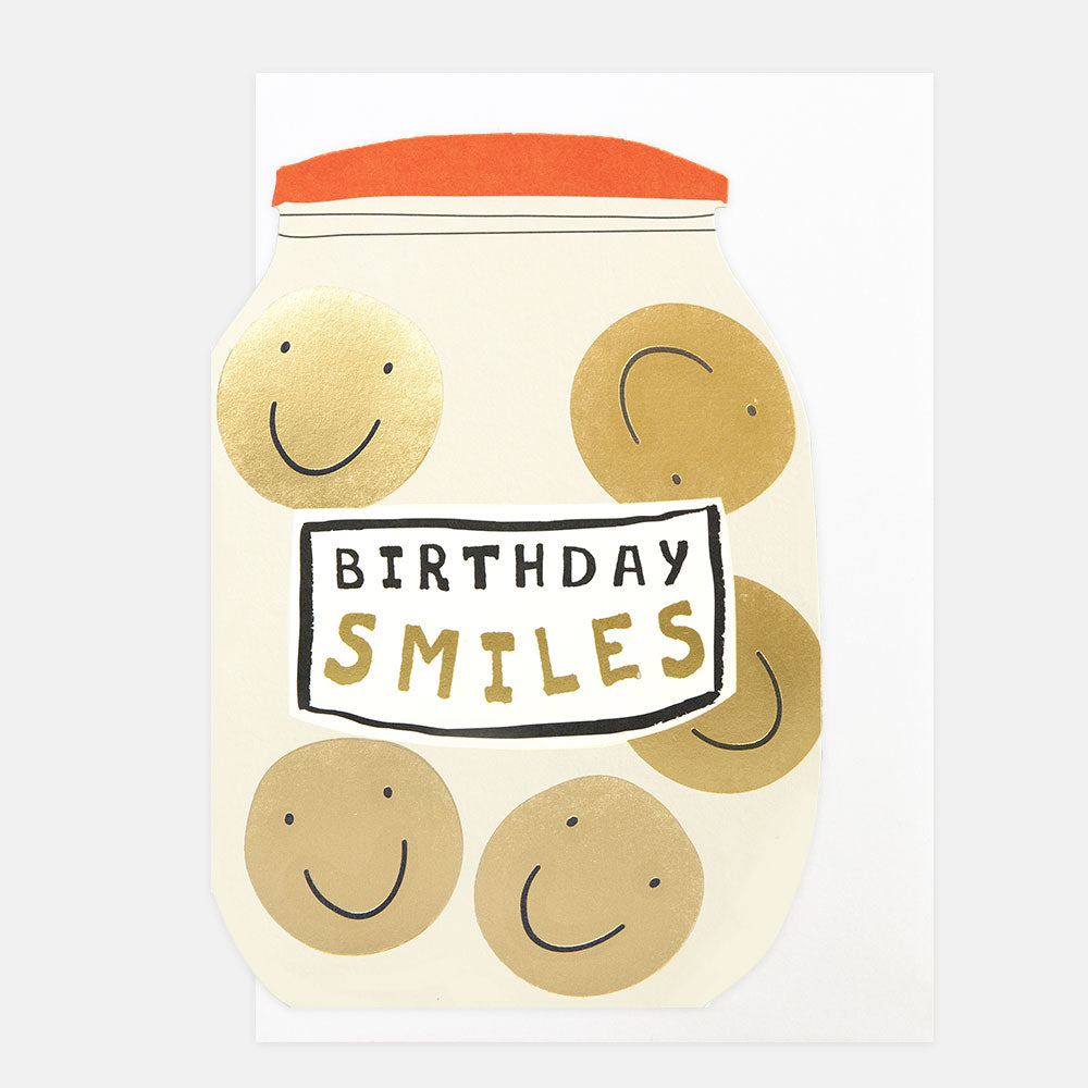 Jar of Smiley Faces Birthday Card