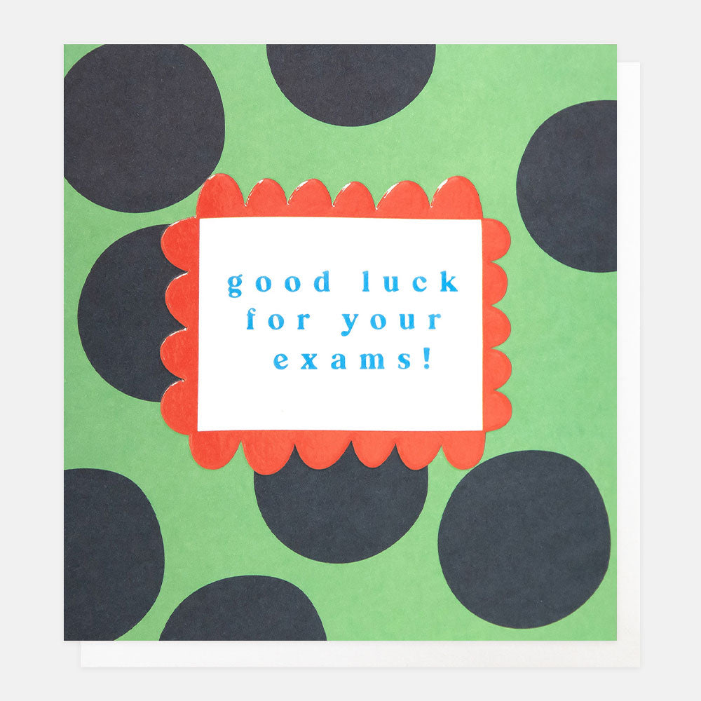 Green/Navy Spots Good Luck For Your Exams Card