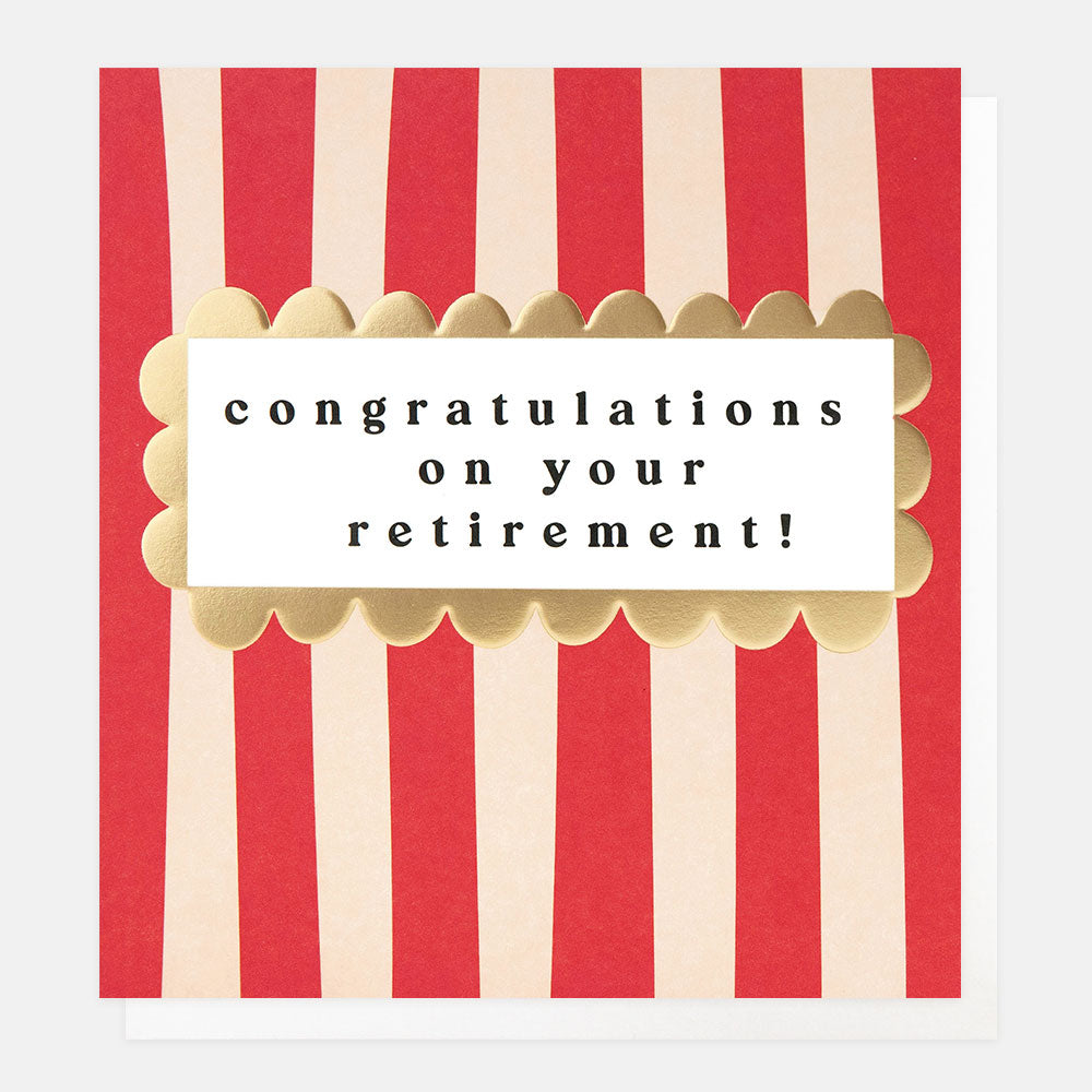 Congratulations On Your Retirement Red/Cream Stripe