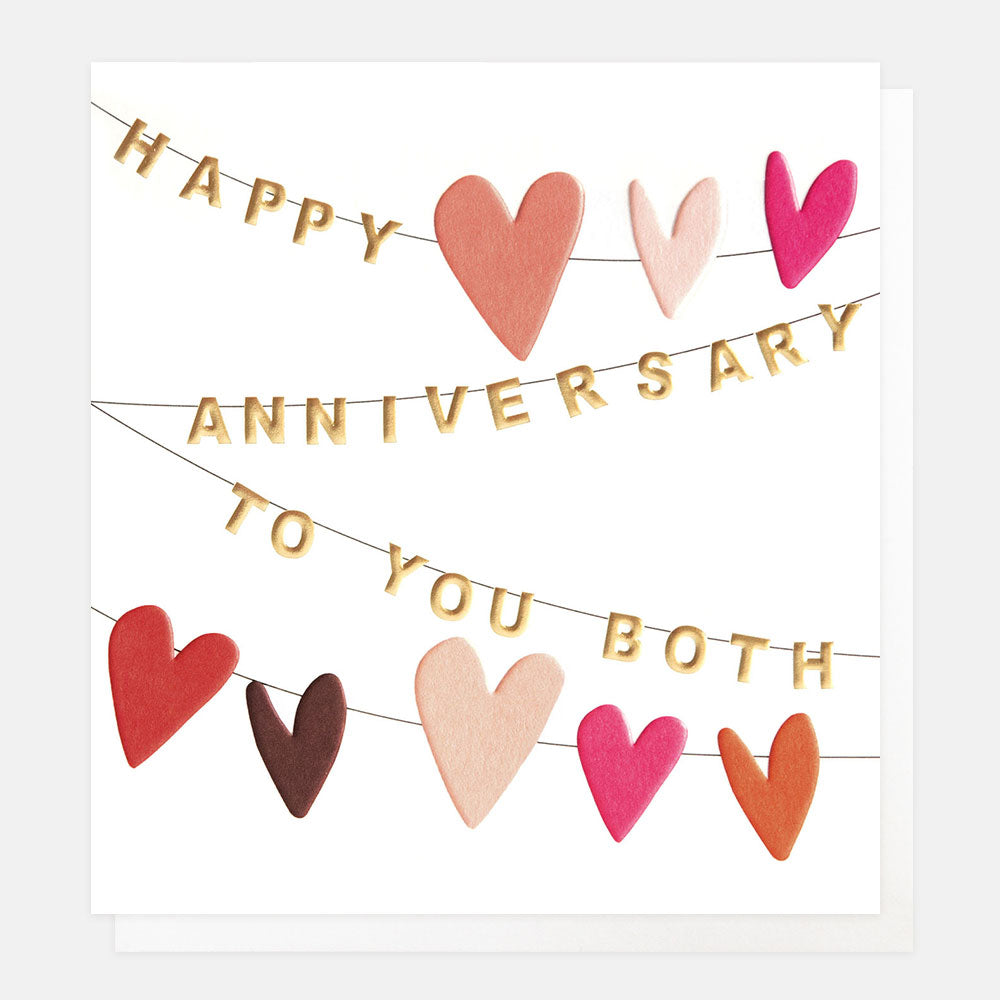 Happy Anniversary to you Both Hearts Bunting