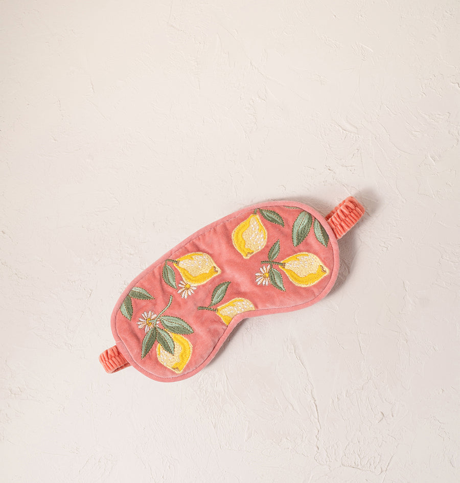 Lemon Blossom Eye Mask Coral Velvet