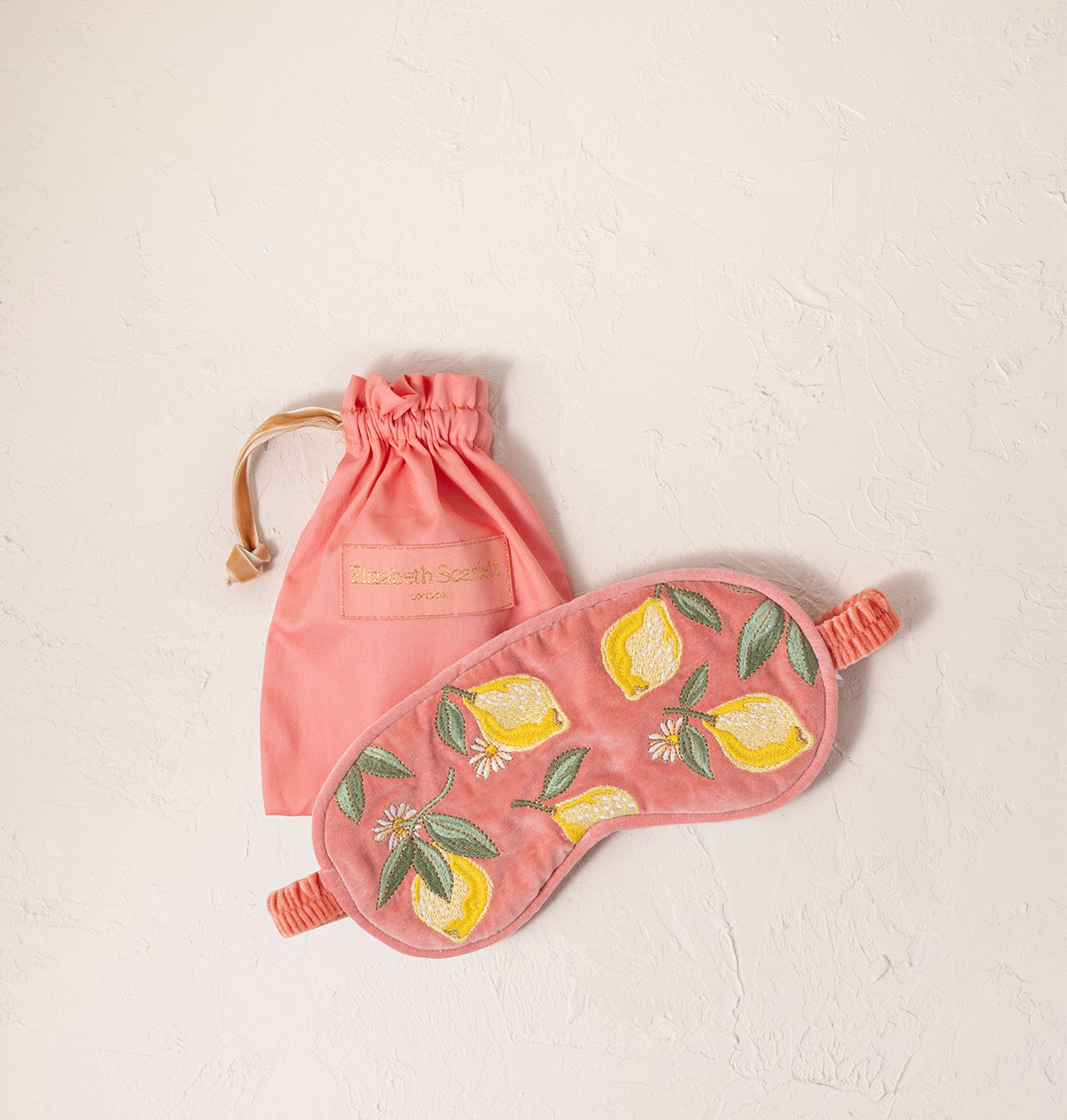 Lemon Blossom Eye Mask Coral Velvet