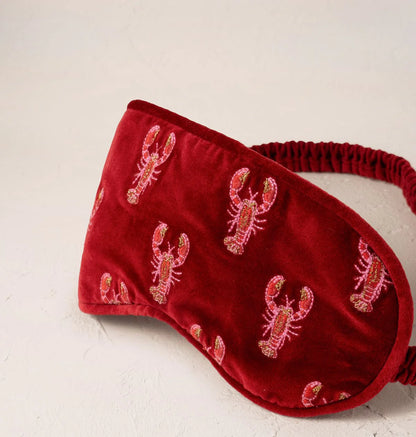 Lobster Velvet Eye Mask - Rouge
