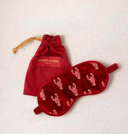 Lobster Velvet Eye Mask - Rouge