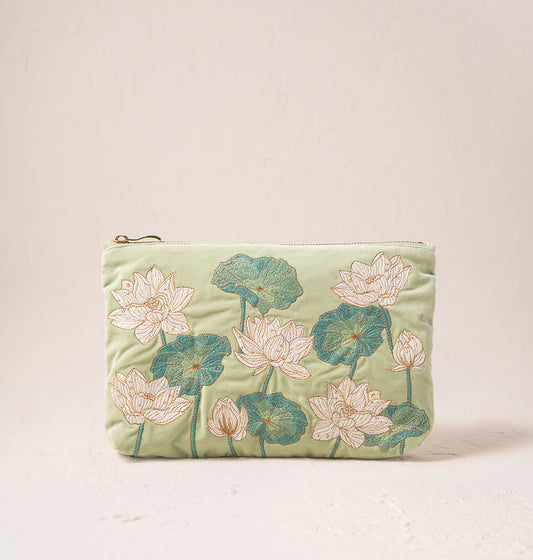 Lotus Rich Celadon Everyday Pouch