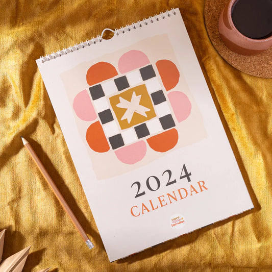 2024 Calendar - Patchwork Quilt A4