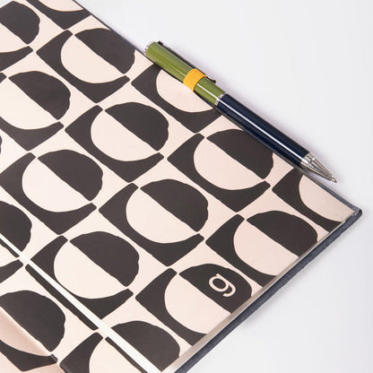 Navy & Khaki Stripe Casebound Notebook & Pen Set